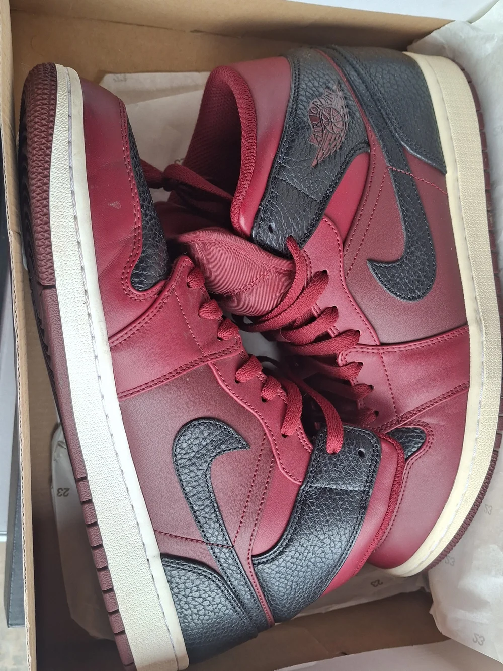 Jordan Men’s High-Top Sneakers in Burgundy and Black
